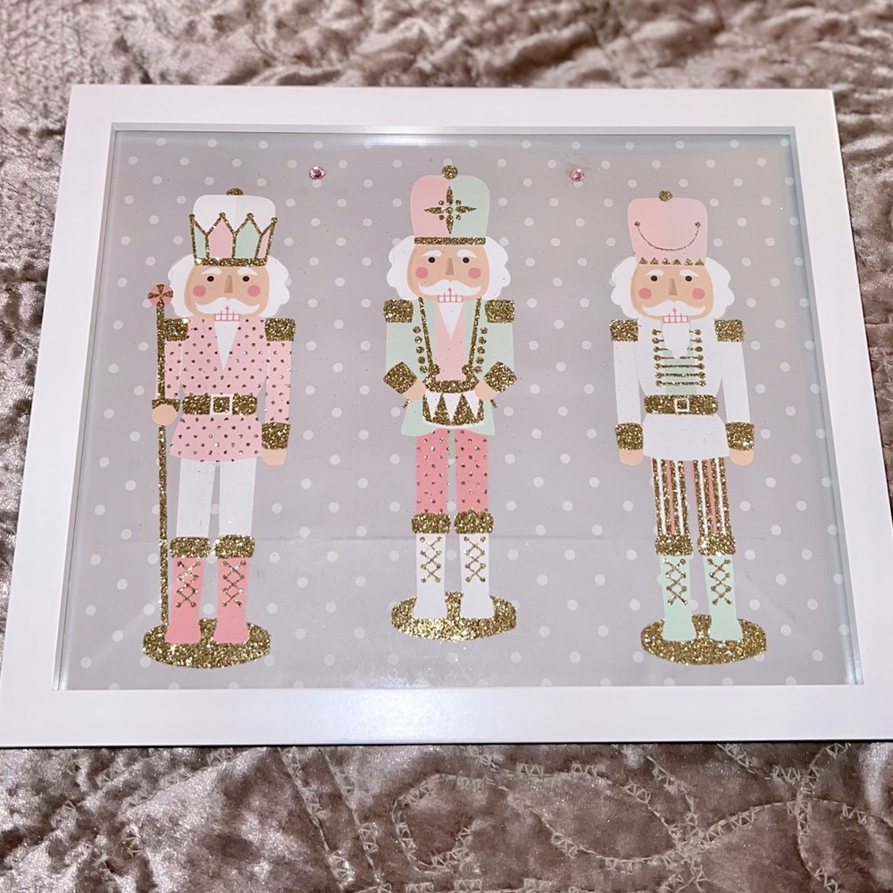 Pink pastel nutcracker picture embellished 8x10